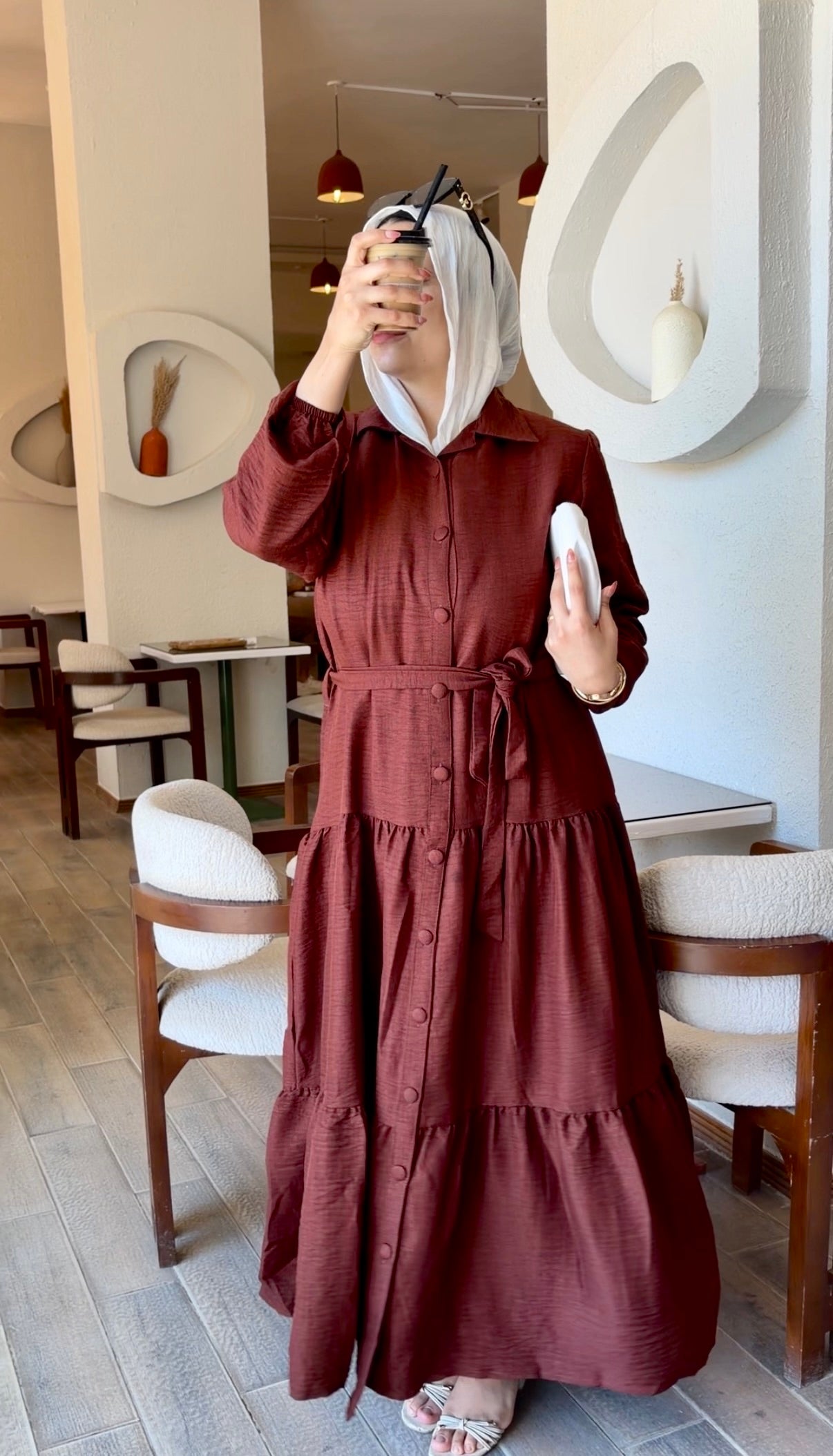 Elline Dress - Warm Brown